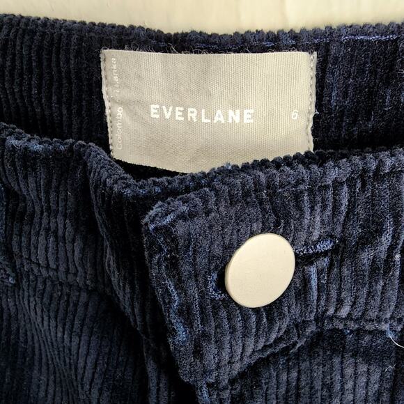 Everlane Corduroy Wide-Leg Pant Navy High-Rise 70s Style Full Length (6) NWT - Picture 6 of 8